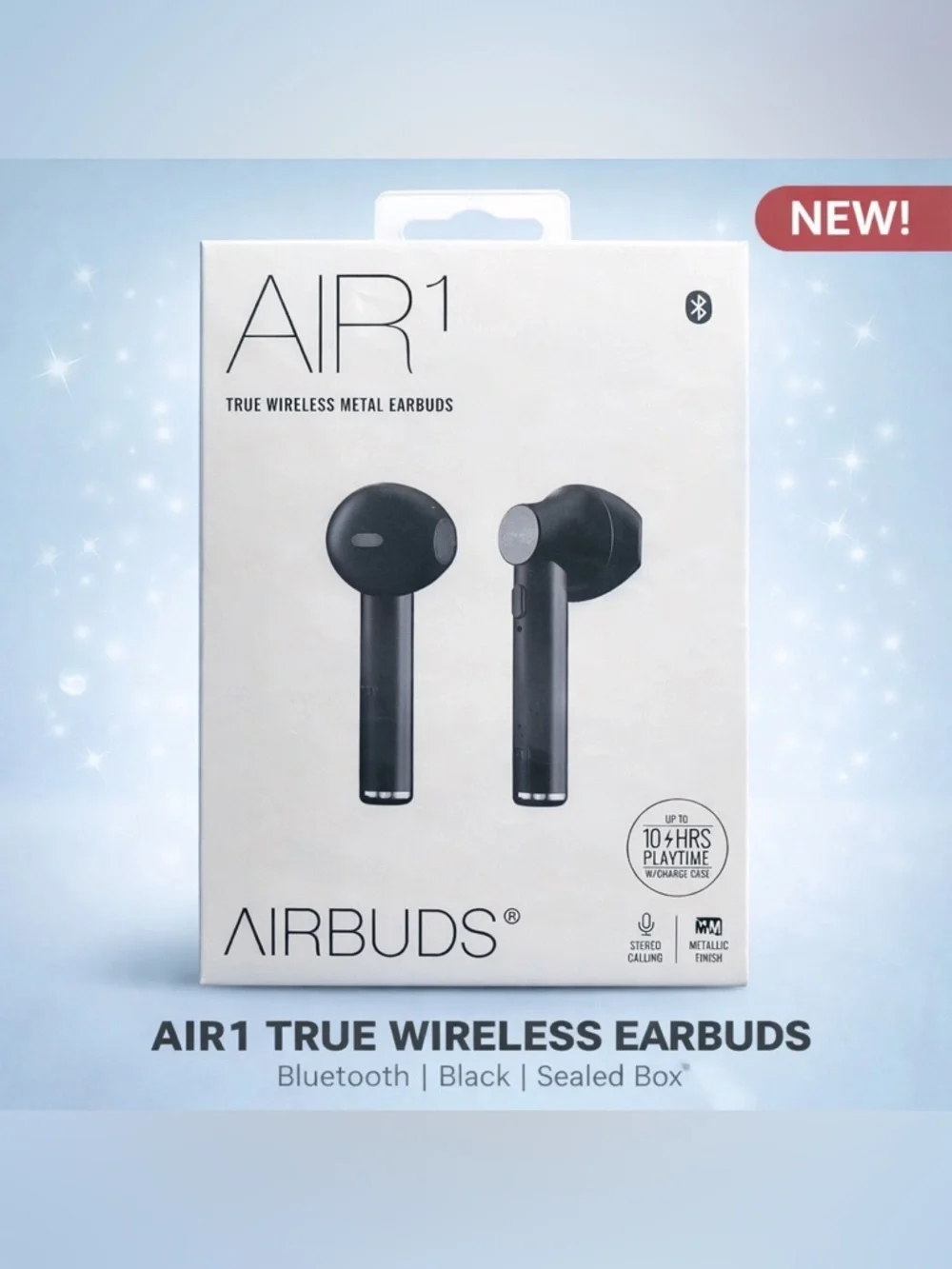 Wireless Bluetooth Earbuds AIR1 Black New Sealed